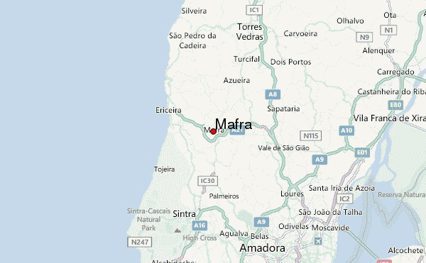 Biafra - Mafra Map Portugal