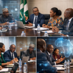 African government officials discussing AI regulations and digital policy in a modern conference setting