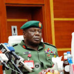 Olufemi Oluyede addressing media during defence briefing in Nigeria