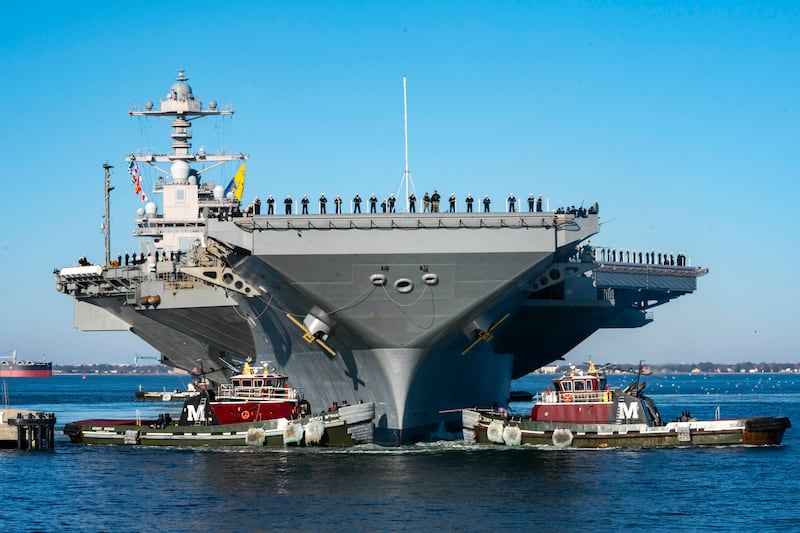 Fire Erupts on USS Gerald R. Ford in Red Sea, Two Sailors Injured