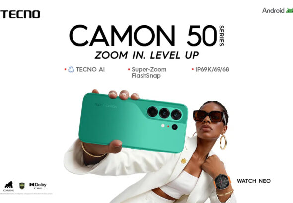 TECNO Camon 50 Series smartphone with AI camera and zoom features