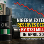 Nigeria external reserves decline by 731 million dollars showing oil barrels and falling forex trend in April 2026